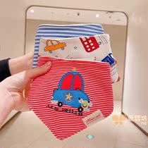 Newborn baby cotton triangle soft double layer baby towel mouth towel bib dark buckle pocket 3