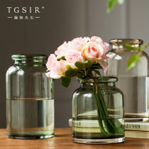 Personality simple modern creative transparent glass vase ornaments living room hipster hydroponic plant flower arrangement