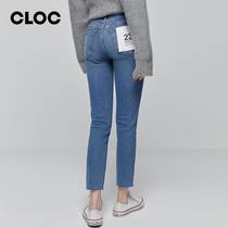 CLOC Super Denning RE DONE early spring light blue high waist tight nine jeans female Small recommended