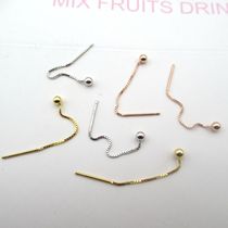 S92 pure silver bean-bean electroplating gold short-ear-line female Japan-ROK minimalist temperament flow sulong ear chain ear pendant anti-allergy