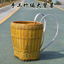 Basket bamboo woven household large back-type picking and buying bamboo basket storage basket Basket Adult mushroom picking basket