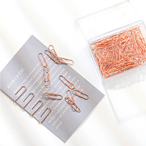 160 paper clips paper clips back needles row needles creative rose gold U-shaped needles paper clips bookmarks long tail clips small clips