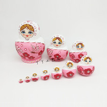 Ten-story big belly butterfly flower Russian set doll wooden toy craft gift wish doll home furnishings