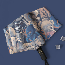 High face value oil painting Wind fully automatic umbrella Womens clear sun and rain sun umbrella male superior feel sun umbrella
