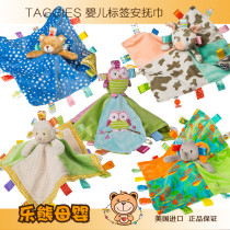 American Original TAGGIES Baby Plush Appeasement Towel Baby Tags Cartoon Appealable Sleep Toys