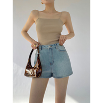 MARYME2021 summer Turkey imported micro-elastic comfortable wild classic high-waisted denim shorts womens summer thin section