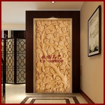 Yongshun sandstone large animal sculpture round carving sandstone relief mural flower and fruit relief living room background wall stone insulation