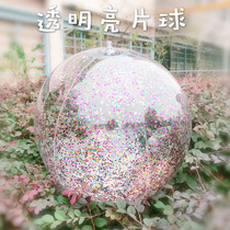 pvc inflatable beach ball transparent photo ball children adult toy ball transparent beach ball sequin filling ball