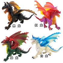  Simulation warcraft dragon model dinosaur toy fire dragon black and red game flying dragon Western dragon model decoration toy