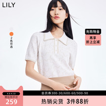 LILY2022 summer new womens clothing retro jacquard foam sleeveless small blouses slim fit slim short sleeves Knitted Cardiovert