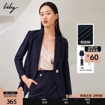 LILY autumn new womens temperament black loose small blazer commuter casual pants thin professional suit