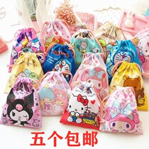 Japanese cartoon Melody Corset pocket Snoopy Drawstring storage bag cute cat blessing bag Gemini storage bag