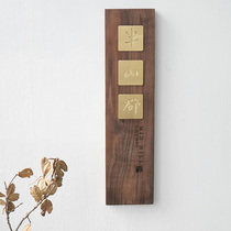 Creative walnut shop decoration house plate hotel balcony plate custom villa copper plate engraving number plate