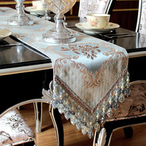 Table flag European high-end luxury American light luxury modern simple Nordic living room coffee table table set fabric strip