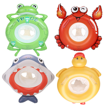 New childrens swimming ring thick seat shark duck frog animal cartoon inflatable lifebuoy baby armpit