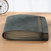 Retro soft leather notebook sub-business meeting work records A5 sheep Pa skin with elastic band thickened ultra-thick high Yan value reading graduate school book Simple literary exquisite custom LOGO can be printed