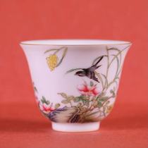 Jue Yao Jue plays Ancient enamel flower and bird Camellia Magpie Bell Cup Single Cup (Hua Yixuan)