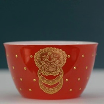 Yilin Tang Guo Hengtong Yilin Zangzhen palace wall Red pile gold palace door cup lying foot cylinder cup single Cup