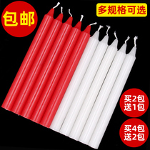 Red and white candles home power outage lighting Daily ordinary candlelight dinner smokeless burn-resistant candles emergency long stick flower
