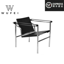 Nordic modern medium style stainless steel pipe leisure lounge chair designer furniture hotel household matching belt chair
