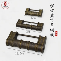 Pure copper ancient copper lock Old-fashioned slub copper lock casting black copper lock Retro horizontal opening padlock cabinet door latch old lock