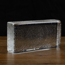 Glass brick transparent square crystal brick partition wall bar counter transparent hot melt frosted fine grinding curtain wall landscape wall bubble brick
