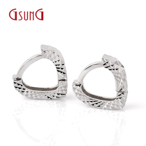 GsunG Ji Shang Ji Platinum Pt950 stud earrings drop earrings Multi-faceted heart earrings gift wedding