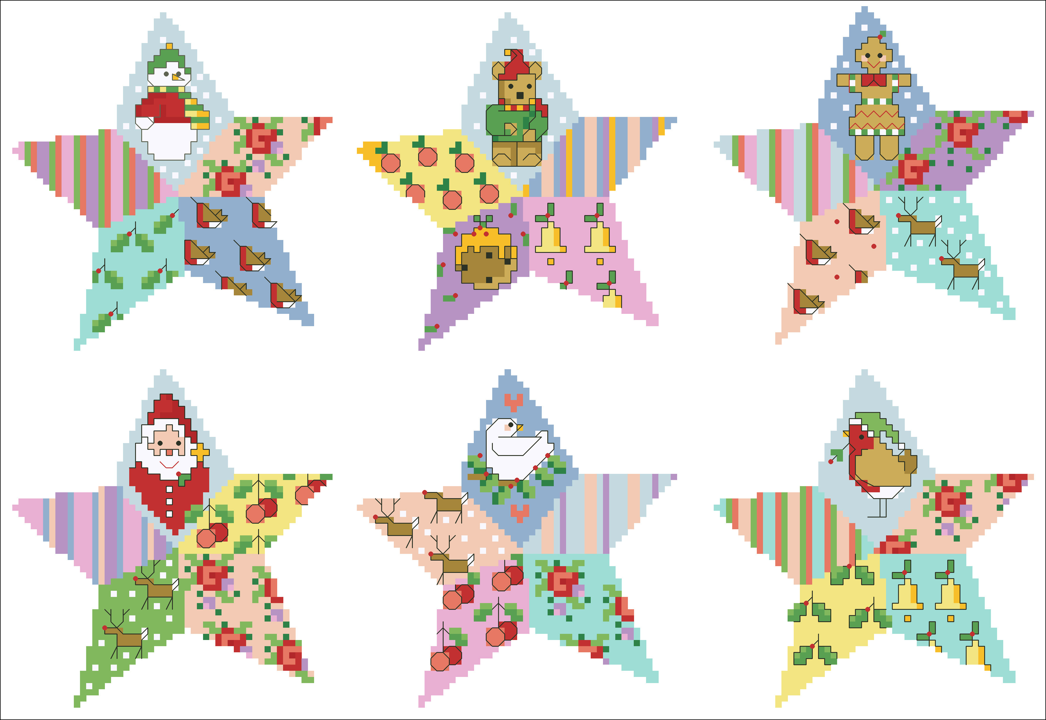 (Zhang Xiao cool) cross-stitch DMC R line from the kit plastic plate refrigerator paste five-point star Christmas