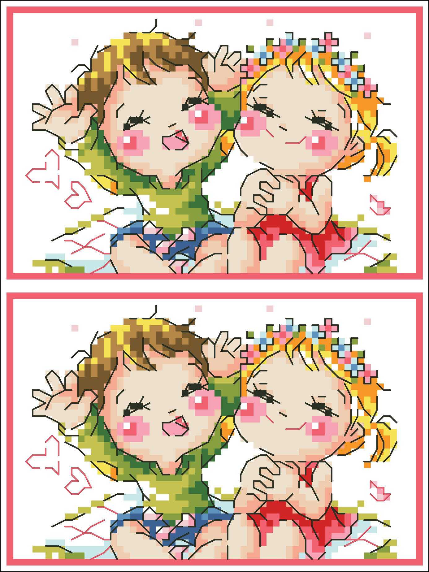 (Zhang Xiao cool) cross-stitch DMC R line self-matching cartoon character card set to send corner camping