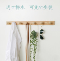 Nordic clothing store fitting room hook entrance entrance creative wall hanging key wooden hanger door back coat hook