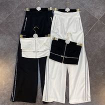 Net red grapefruit MM2021 spring zipper pocket design bandeau with high waist straight pants National tide fried street suit
