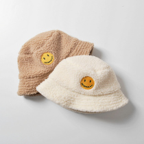 Childrens winter hat baby hat autumn and winter fisherman hat lamb velvet baby warm windproof casual boys and girls thickening