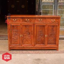 Mahogany furniture Myanmar Rosewood big fruit red sandalwood shoe cabinet solid wood mahogany plum bamboo chrysanthemum carved four door shoe cabinet
