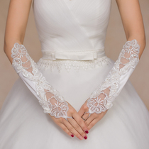 Performance Black Gloves Dance Gloves Bride Wedding Hook Finger Gloves White Satin Long Gloves
