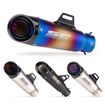 Motorcycle exhaust pipe modified NINJA400 650 Z900 R3 race 350SC exhaust pipe inclined mouth two or three layers