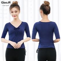 Yoga clothing top Modal cotton mid-sleeve female dance professional high-end fitness V-collar practice clothing autumn and winter long sleeves
