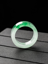 Inner diameter 17mm Jade natural A finished product Myanmar jade ice glutinous seed Green Ring Lady gift with certificate
