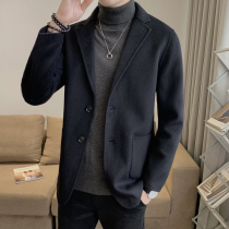 Rich bird woolen suit jacket mens autumn and winter Korean slim high-end casual business short double-sided cashmere coat