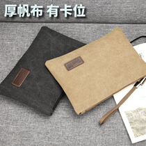 Net Red Identical hand bag Male 2021 new letter Envelope Male Trend Han Edition Canvas Hand Grab Bag Zipper Large Capacity