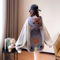 Pregnancy Woman Dress Suit Autumn Winter Clothing Fashion jacket 2021 New net infrared Out of winter clothing Cavet Thickened Necropolis