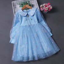Girls jumpsuit 2021 Autumn New Aisha dress Princess dress childrens sand dress Frozen foreign style genuine