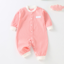 Baby conjoined clothes cotton autumn and winter newborns ha clothes female climbing clothes cotton male newborn baby pajamas autumn