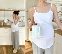 South Korea 2021 spring and summer new solid color cotton large stretch slim fit casual vest with chest pad pregnant women sling