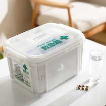 Japan imported medicine storage box Household medicine box Travel outdoor portable first aid box Double medicine box