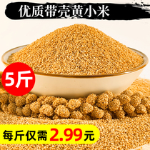 Bird food New yellow millet with shell millet Xuanfeng tiger skin Peony parrot feed Bird food Bird food 5 pounds of food food