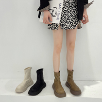 The first pair of Martin boots in autumn ~ Home Daily Joker thick soled short boots female 2021 New slim boots