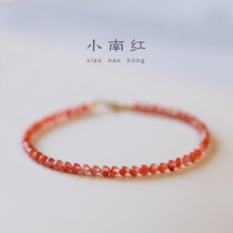 Pretend to be a red rope 2mm premium natural south red agate hand string female 3mm very fine bracelet Baoshan Baoshan ice drift