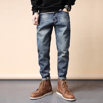 Cang Shi Yishi Yu Wenle Spring and Autumn 2021 new jeans mens trend loose straight mens casual trousers
