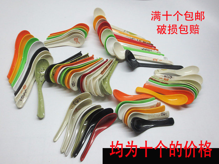 Colored with hook spoon mimi soup spoon long handle imitation porcelain spoon ramen spoon small spoon childrens household spoon spoon