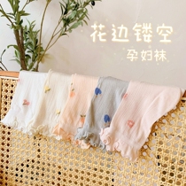Five double fit ~ Songkou lace hollowed-out moon socks children postnatal summer heaps stockings Sox spring-autumn-thin cotton socks mid-cylinder